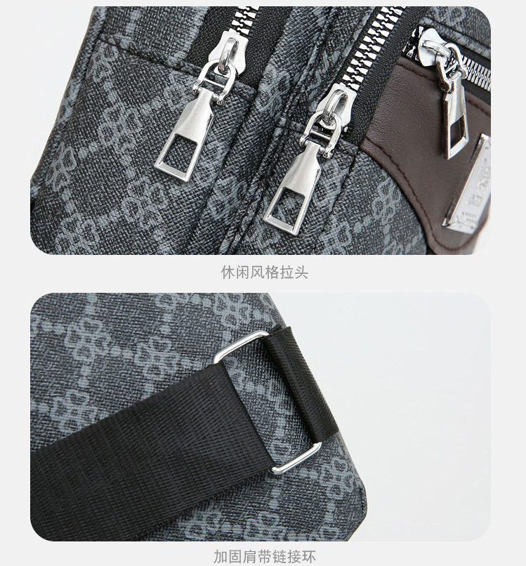 Cross-border chest bag, men's crossbody bag, travel shoulder bag, large-capacity leather bag, sports small backpack, multi-functional men's bag undefined