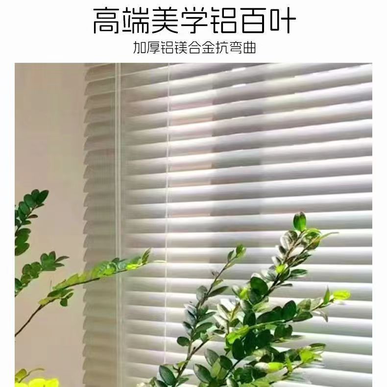 Electric Aluminum Blinds, Thickened, Dimmable, Adjustable Height, Factory Type S-Shaped Slats, Factory Smart Remote Control