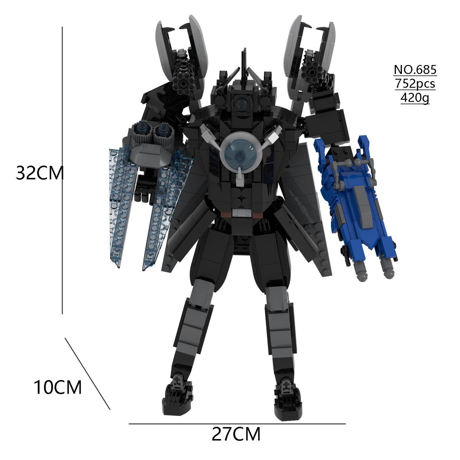 [Nuevo] Skibidi WC man building blocks Dark Audio man War Hammer Titan Monitor man building blocks