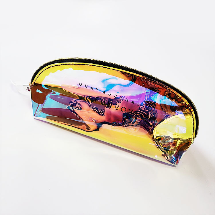 PVC镭射炫彩透明笔袋 收纳袋拉链袋 厂家印刷LOGO