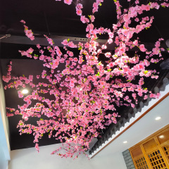 新しい中国風の天井シミュレーション桃の花の装飾大規模な会場の天井シミュレーション花の装飾風景造園シミュレーション花
