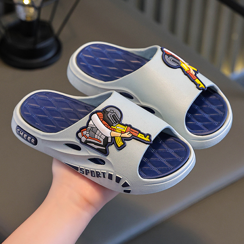 Children's Slippers Boys Internet Popular Summer 2025 New Indoor Home Male Baby Bathroom Non-Slip Slippers Outer Wear