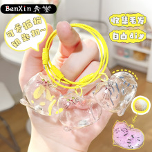 亚克力猫毛钥匙扣吊坠透明猫咪毛发收纳盒高颜值纪念宠物挂件批发