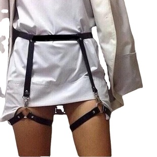 sq52 cross-border exclusive for hip-hop sexy stage costumes with PU leather belt leg loop integrated belt strap
