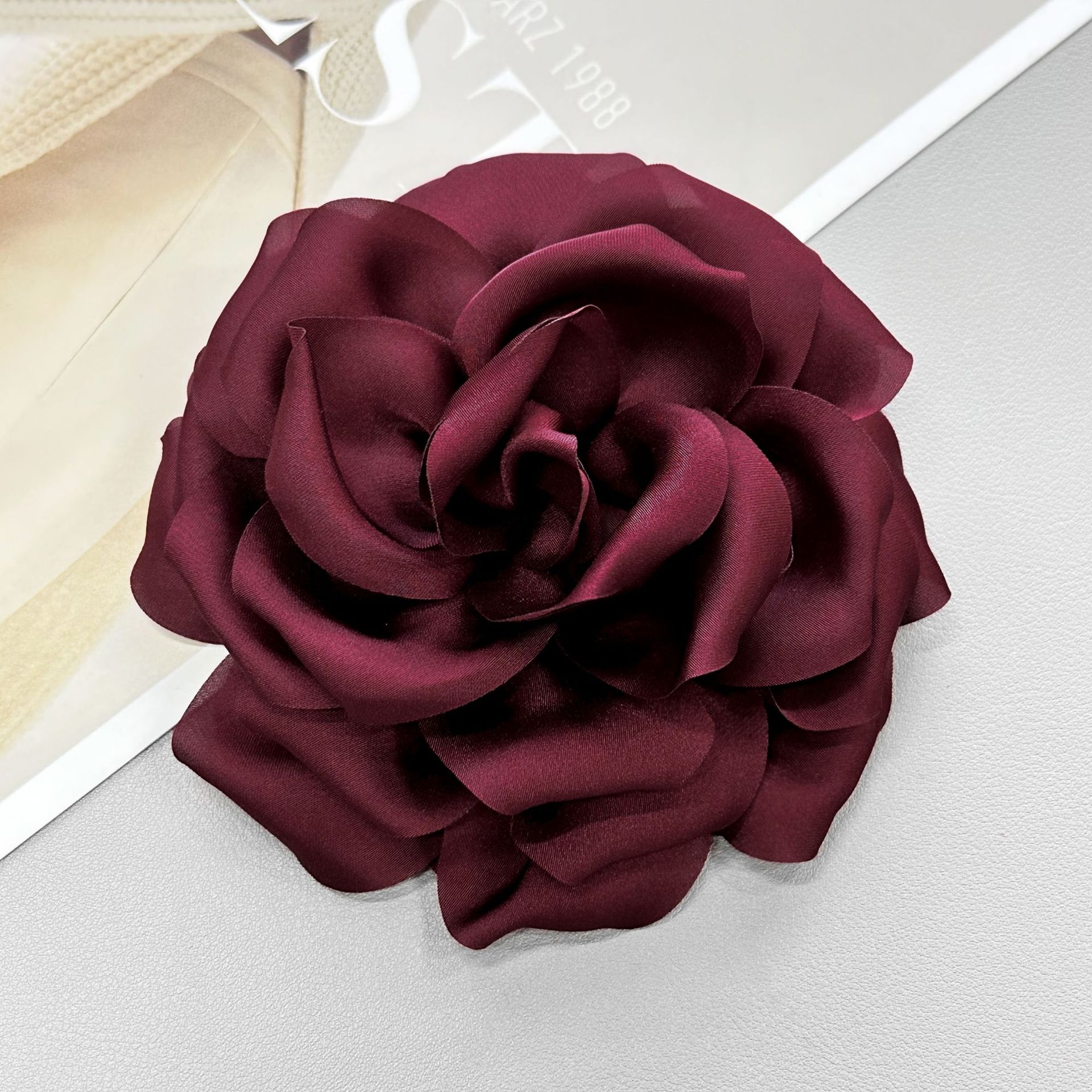 Retro francés tela de flores grandes bordes flores diy peinario accesorios ropa zapatos sombreros bolsos 12cm accesorios