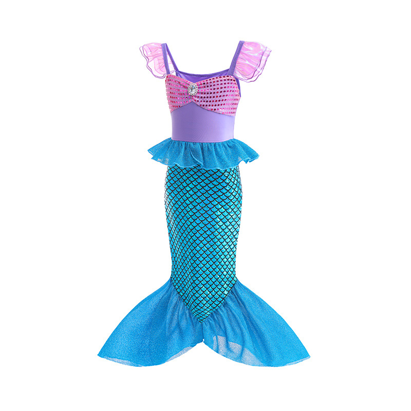 Vestido de chaleco de sirena para niñas de Halloween para niños de estilo occidental vestido sin mangas de princesa vestido de bebé