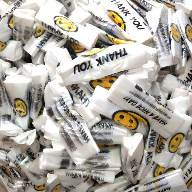 笑脸错版塑料袋加厚购物袋外卖打包袋一次性背心袋手提超市方便袋