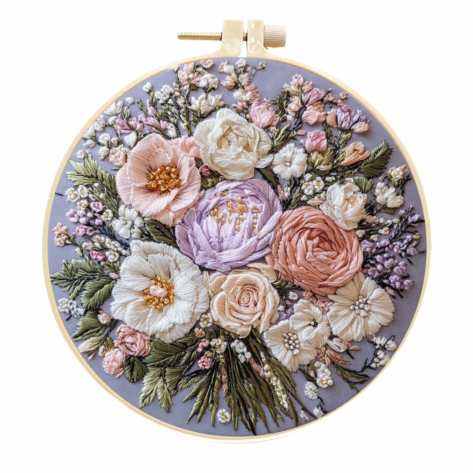 Flor de mano original bordada a mano transfronteriza DIY material paquete europeo DIY fresco decoración del hogar
