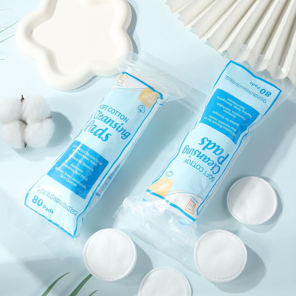 Amazon bolsas de algodón agujero de alfiler salón de belleza limpio doble cara bordado redondo algodón cosmético spa cuidado algodón envoltura