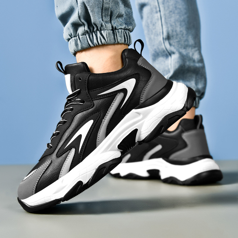 Zapatos de moda juveniles de otoño 2025, zapatos de entrenamiento deportivo de estudiantes, zapatos de cuero de papá, zapatos deportivos de tamaño grande