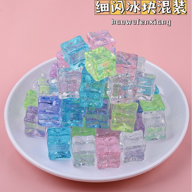 Simulated Luminous Ice Cubes, Transparent Acrylic Accessories, DIY Handmade Small Wine Bottles, Night Light Materials, Fish Tank Decoration