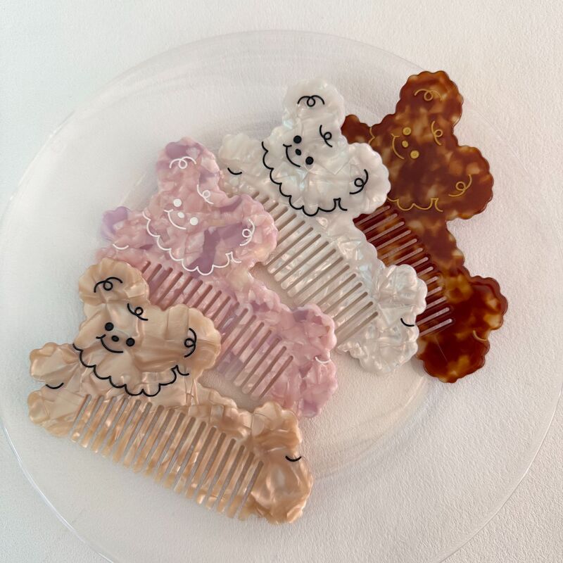 かわいい子犬酢酸コームヨーロッパとアメリカの売れ筋漫画ヘアコーム広歯コーム厚みのあるカラフルな酢酸プレートポータブル|undefined