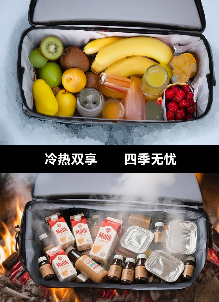 Guoer 18L Car Refrigerator Bag with Dual Hot and Cold Control, Portable Outdoor Camping Cooler and Insulated Box for Car and Home Use