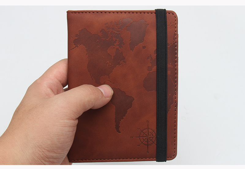 47g Weight Open Closure Type passport holder Bags Type Travel Occasion Women's Business Map Pu Leather Rfid Passport Holders