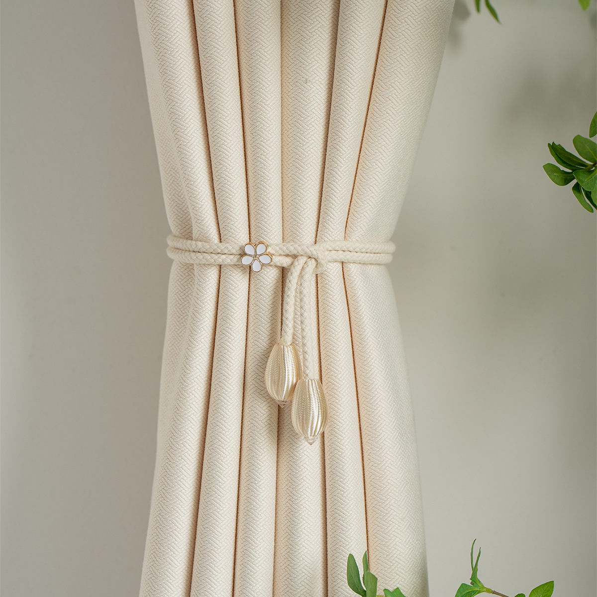 SHEIN transfronterizo venta caliente cortina simple cinturón cortina hebilla cortina sala de estar europea y americana cortina dormitorio cortina cordón fábrica al por mayor