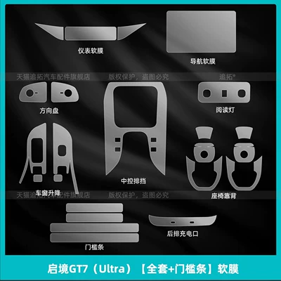 center control display screen tempered – Car interior film - qijing-gt7-ultra-full-set-door-sill-strips-soft-film