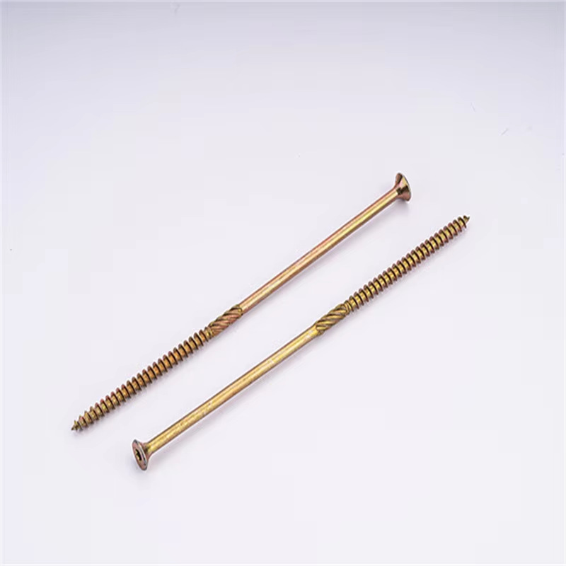 中国批发晶圆梅花螺丝木材螺丝刨花板螺丝黄色镀锌