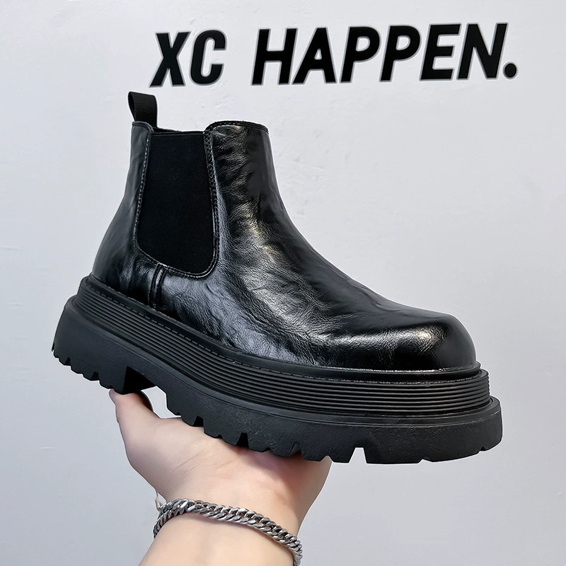 Ботинки (Martens) челси на платформе, дышащие, кожаный верх, размеры 41–44
