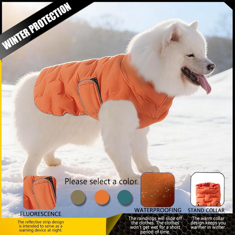 Zimowa kurtka dla psa średnich i dużych ras – ocieplany, wiatroszczelny płaszcz z miękką bawełnianą podszewką na zimne dni_voghion.com