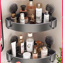 浴室吸盘置物架卫生间三角架子免打孔厕所洗漱台墙上转角壁挂收纳