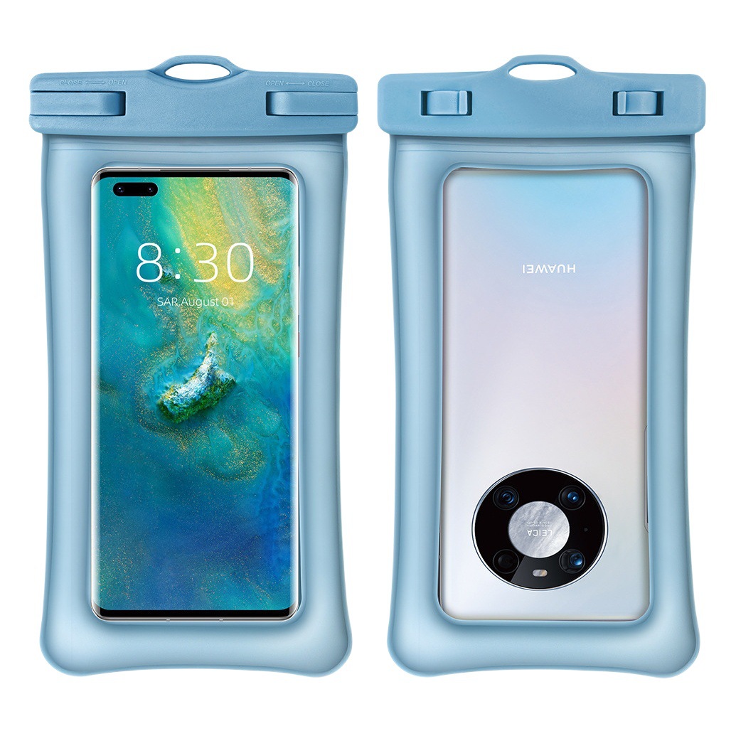 TPU double airbag floating neck touch screen mobile phone waterproof bag sealed drifting diving hot spring swimming equipment