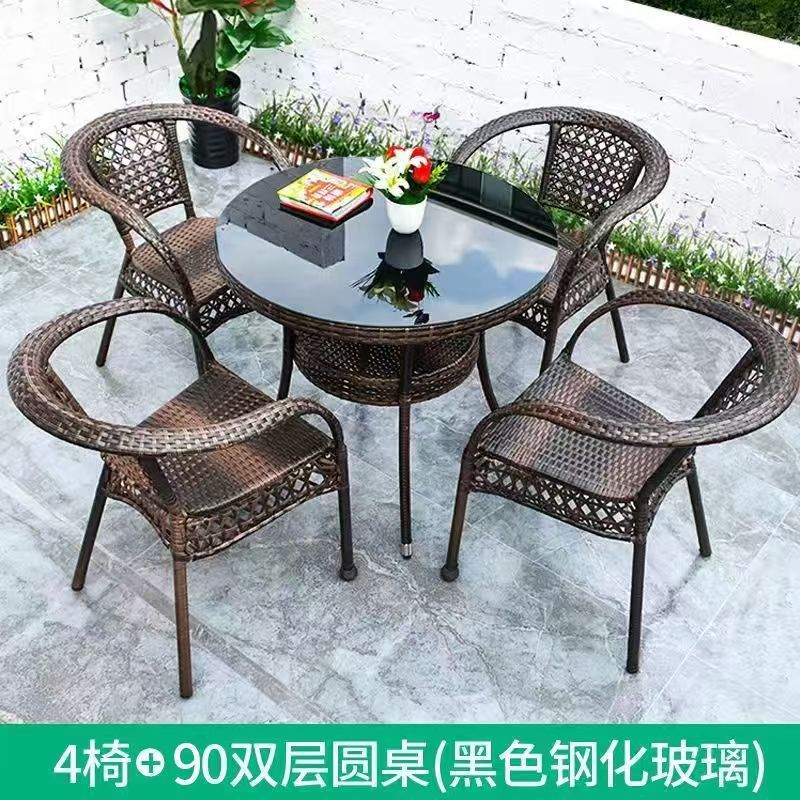 의자 4개 + 90개의 이중 원형 테이블