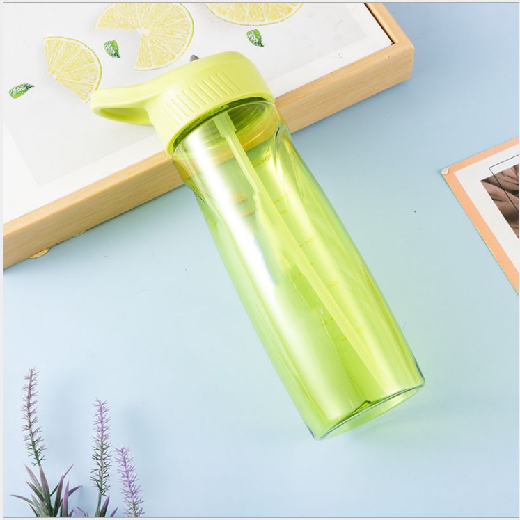Fábrica en stock batido taza moda taza de agua portátil con escala portátil proteína polvo deportes paja boquilla de succión
