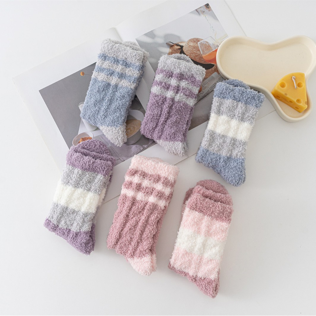 Calcetines de Piso para Dormir de Mujer de Poliéster Térmicos y Antifricción para Invierno