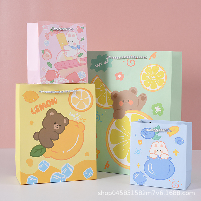 Green Cartoon Gift Bag Korean Style Exquisite Birthday Gift Bag Large and Small Size Children's Packaging Handbag Hand Gift Bag Green Cartoon Gift Bag Korean Style Exquisite Birthday Gift Bag Large and Small Size Children's Packaging Handbag Hand Gift Bag