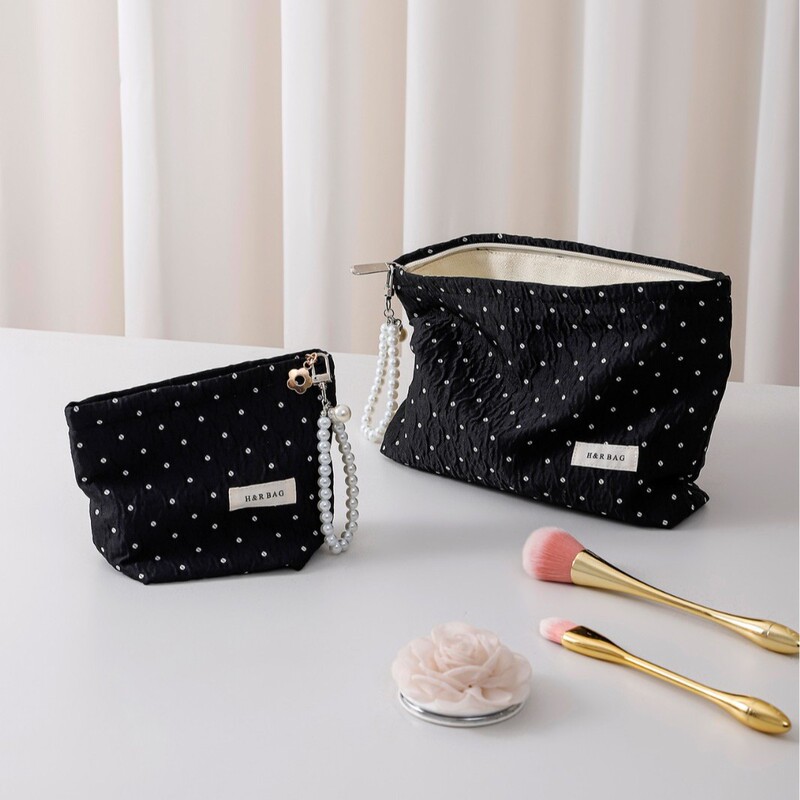 Wave point cosmetic bag in's wind portable travel skin care products storage bag hand wash bag large capacity hand bag