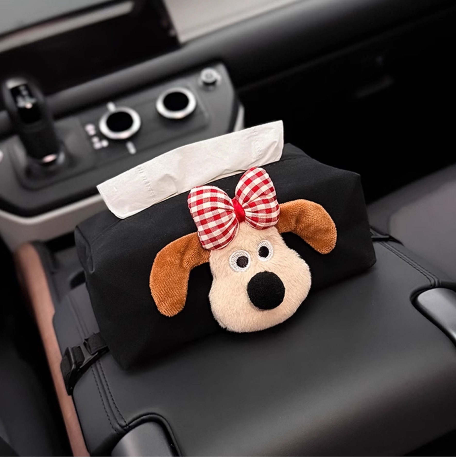 Cute Doll Car Interior Armrest Box Tissue Box Storage Creative High-Value Trendy Model for Women