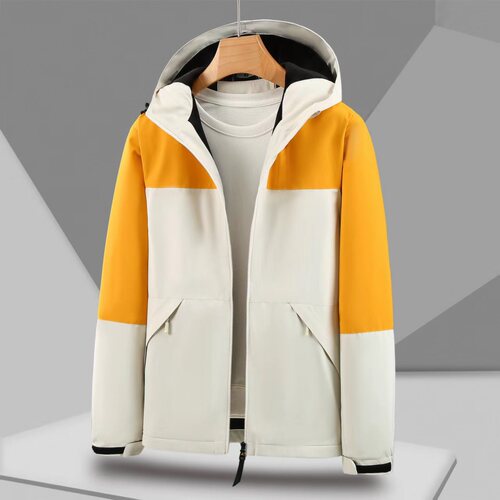 Customized Autumn/Winter Outdoor Unisex Color-Block Windproof & Waterproof 3-in-1 Workwear with Logo Printing