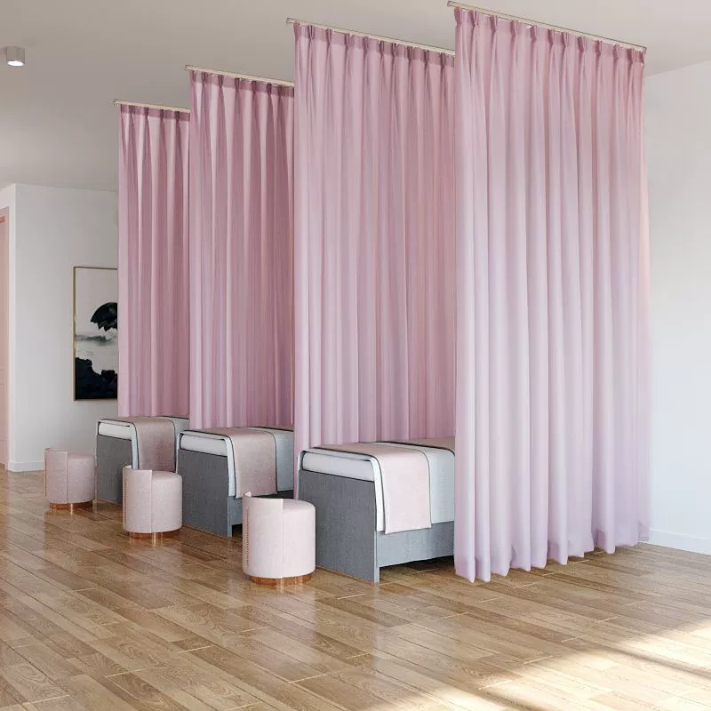 Салон красоты перегородка шторы трековые оконные экраны