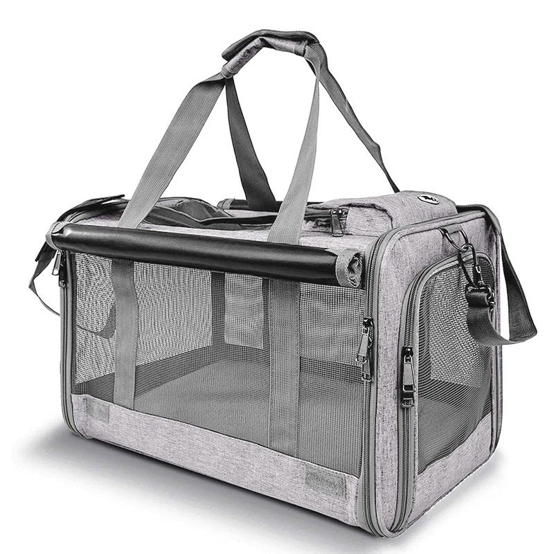 Bolsas para perros y gatos al por mayor, transportín para perros de gran capacidad, bolsa plegable portátil para mascotas, suministros para gatos.