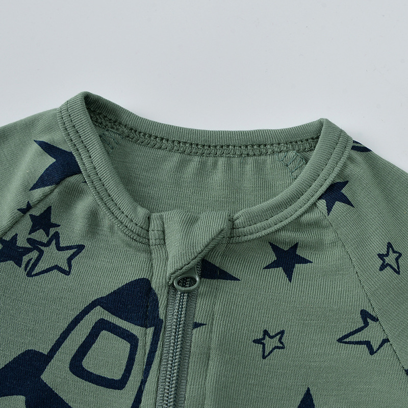 193g Weight Romper Children's Clothing Type Bamboo Fiber Fabric Type Jumpsuit Tops Type Baby(0-2Years) Age Group Regular Fit Fit Type Star, Leaves, Plaid Pattern 2025 Spring and Summer Season Baby General Gender Basic Style Basic Star Leaves Plaid Bamboo Fiber Baby Rompers 14