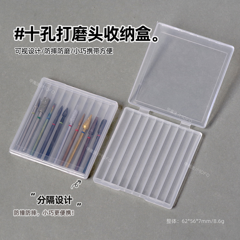 Portable and Compact Nail Pre-Treatment Cuticle Remover with 10-Hole Polishing Head, Dust-Proof Storage Box, Dedicated for Nail Salons