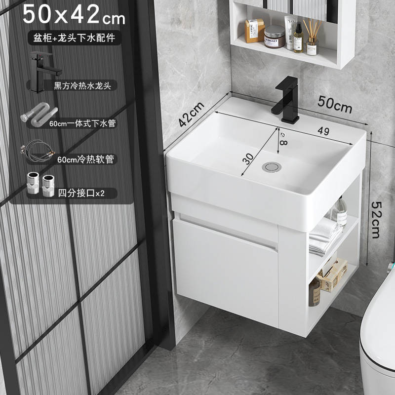 Cajón tipo pared tipo casa pequeña almacenado lateral gabinete de baño cerámica todo en un lavabo gabinete combinación lavabo de cara lavabo