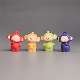 Teletubbies Cure Car Ornaments Decorative Display Desk Mini Station Ornaments Cute Decompression Ornaments