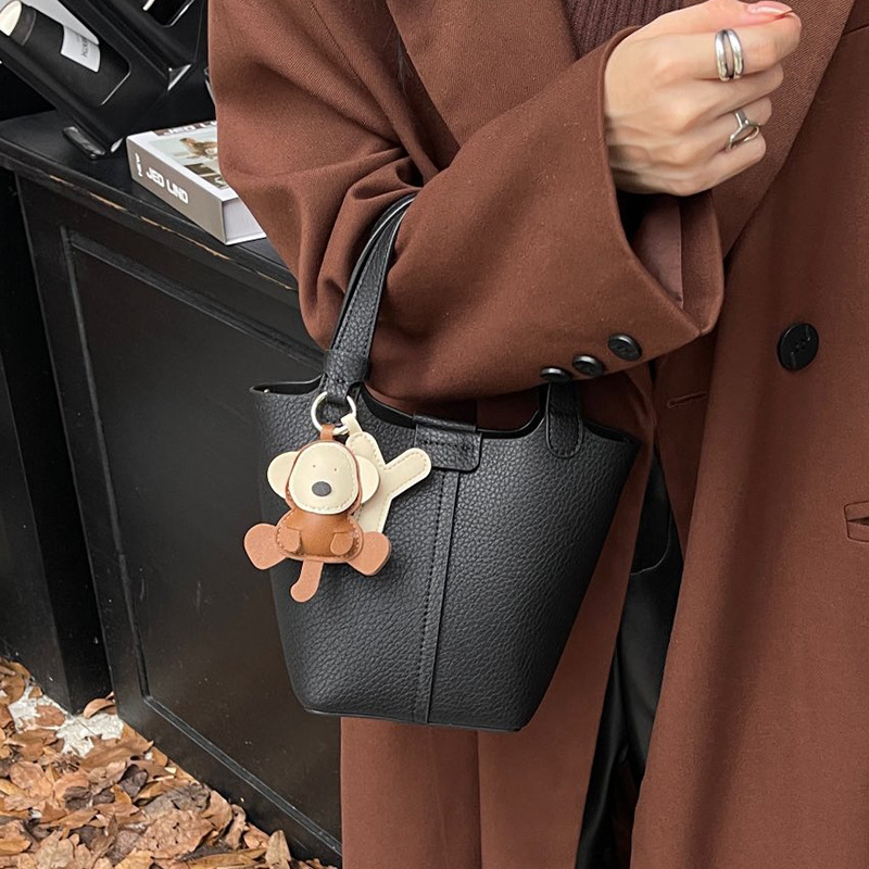 Women's 2026 New Niche Crossbody Bag Luxury Bucket Bag Genuine Leather Handbag Shoulder Bag - Thumbnail 4