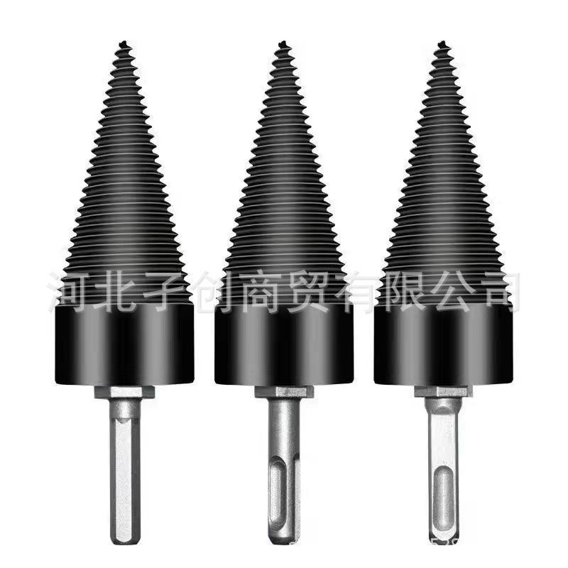 割柴神器割柴ドリル割材用電気ドリルハンマー用電動木機分裂錐ドリル|undefined