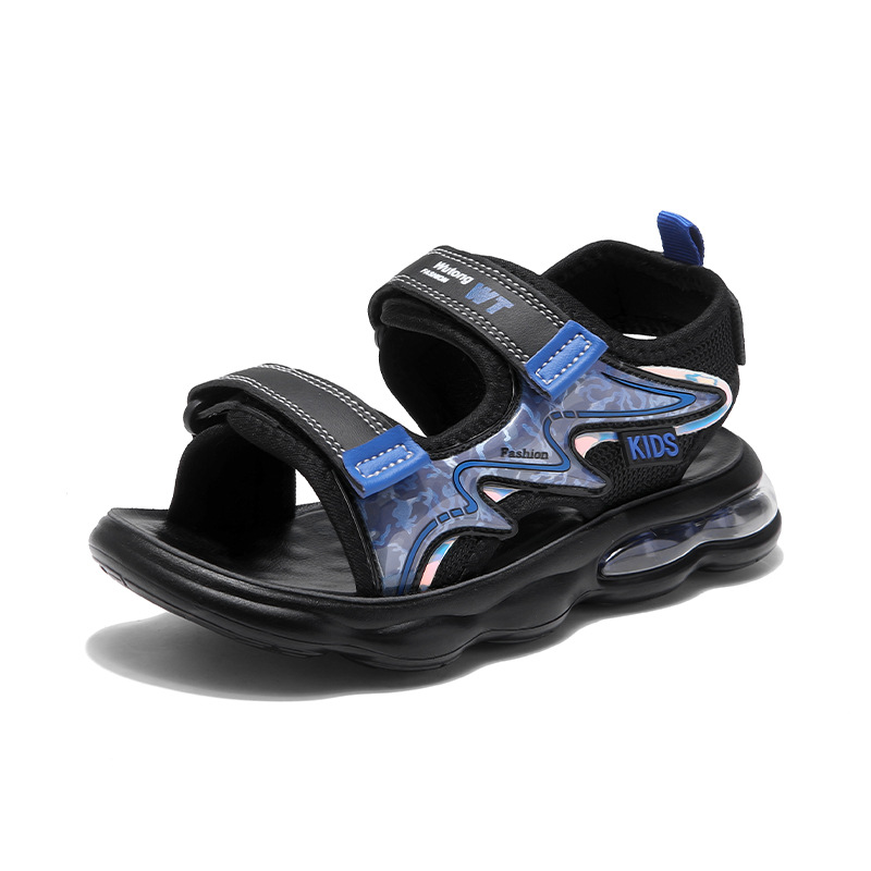 Sandalias para niños con punta abierta 2025 verano nuevos zapatos de playa para niños sandalias deportivas para niños de mediana edad cojín de aire para niños transfronterizo