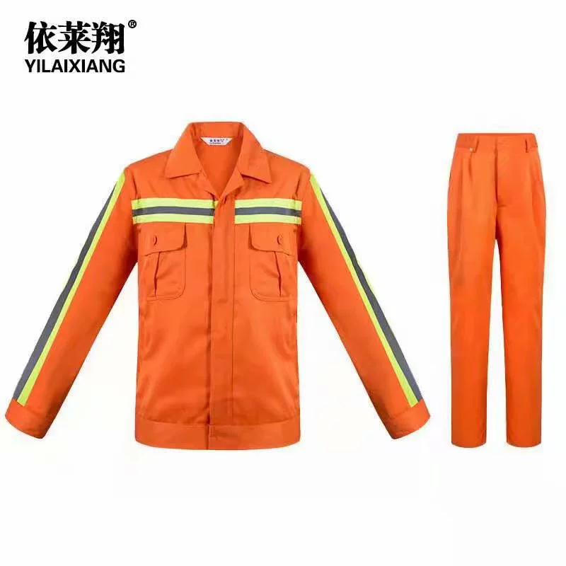 Yi Laixiang оранжевая светящаяся полосатая рабочая одежда Мужская и Женская весенне-осенняя рабочая одежда для защиты окружающей среды верхняя рабочая одежда дорожная Рабочая одежда
