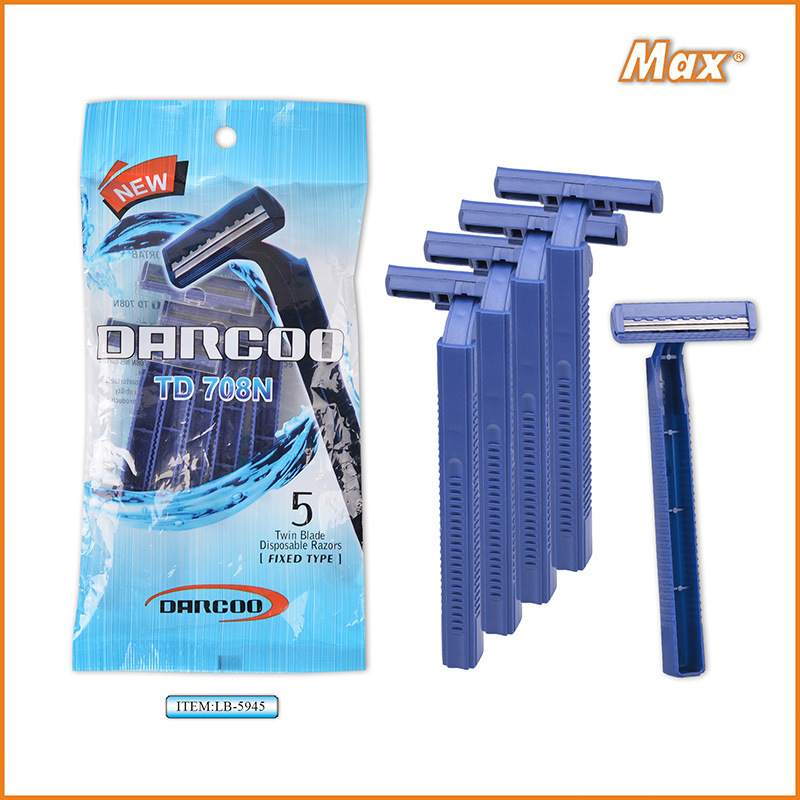 Manual Razor Hotel Export Manufacturer Direct Sale 2-Layer Swedish Stainless Steel 5-Pack Disposable Razor