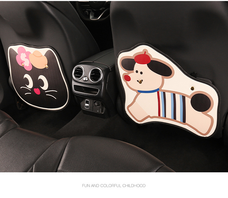 Cat and Puppy Car Seat Anti-Kick Pad Rear Seat Anti-Dirt Wear-Resistant Decorative Protective Pad Anti-Wear Pad Seat Back
