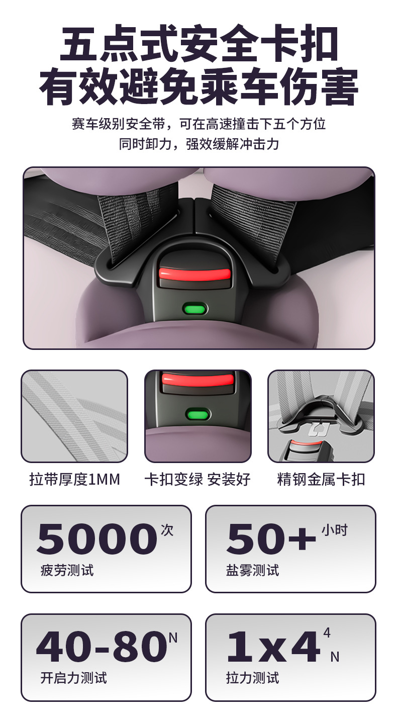 New National Standard Portable Child Safety Seat, Simple and Universal for Children Aged 1 to 12 Years Old