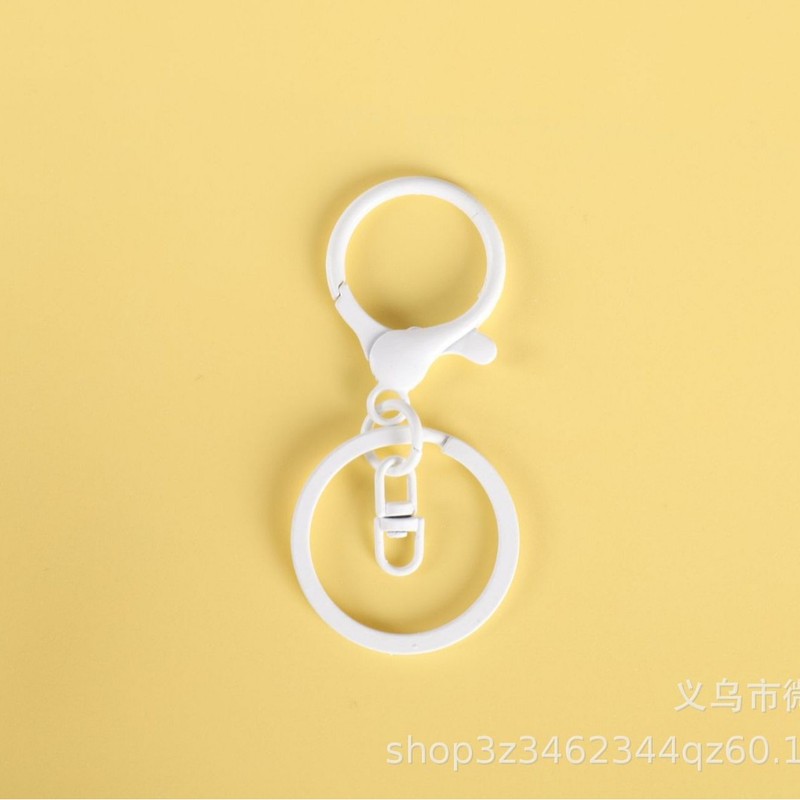 彩色烤漆钥匙圈锌合金8字龙虾扣3件套DIY钥匙扣箱包玩具挂扣配件|undefined