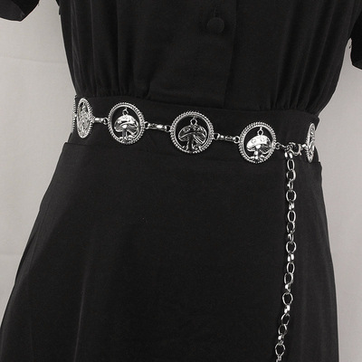 现货时尚百搭金属腰链女细新款装饰连衣裙子配饰毛衣韩版链条腰带|ru