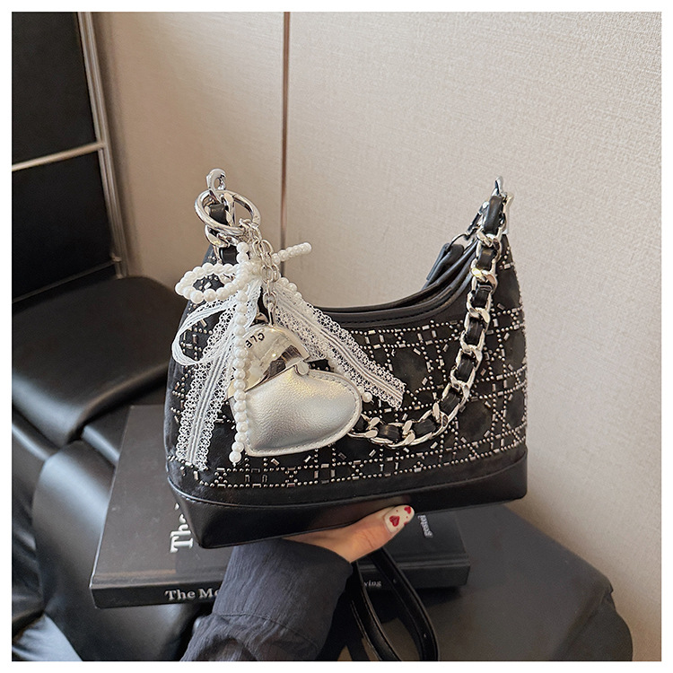 Trendy and stylish underarm bag for women 2025 summer new versatile and fashionable single-shoulder bag, chain denim crossbody bag undefined