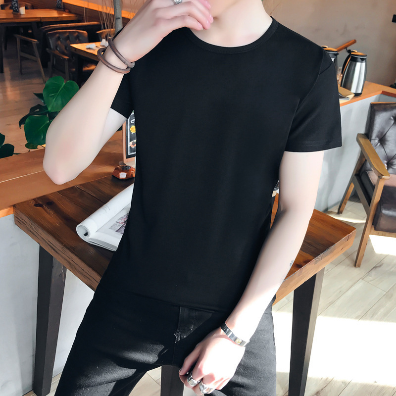Harajuku bf Style Summer New Short-sleeved T-shirt Men's Loose Fashionable Brand Korean Style Trendy ins Hong Kong Style Cartoon Half-sleeved Men