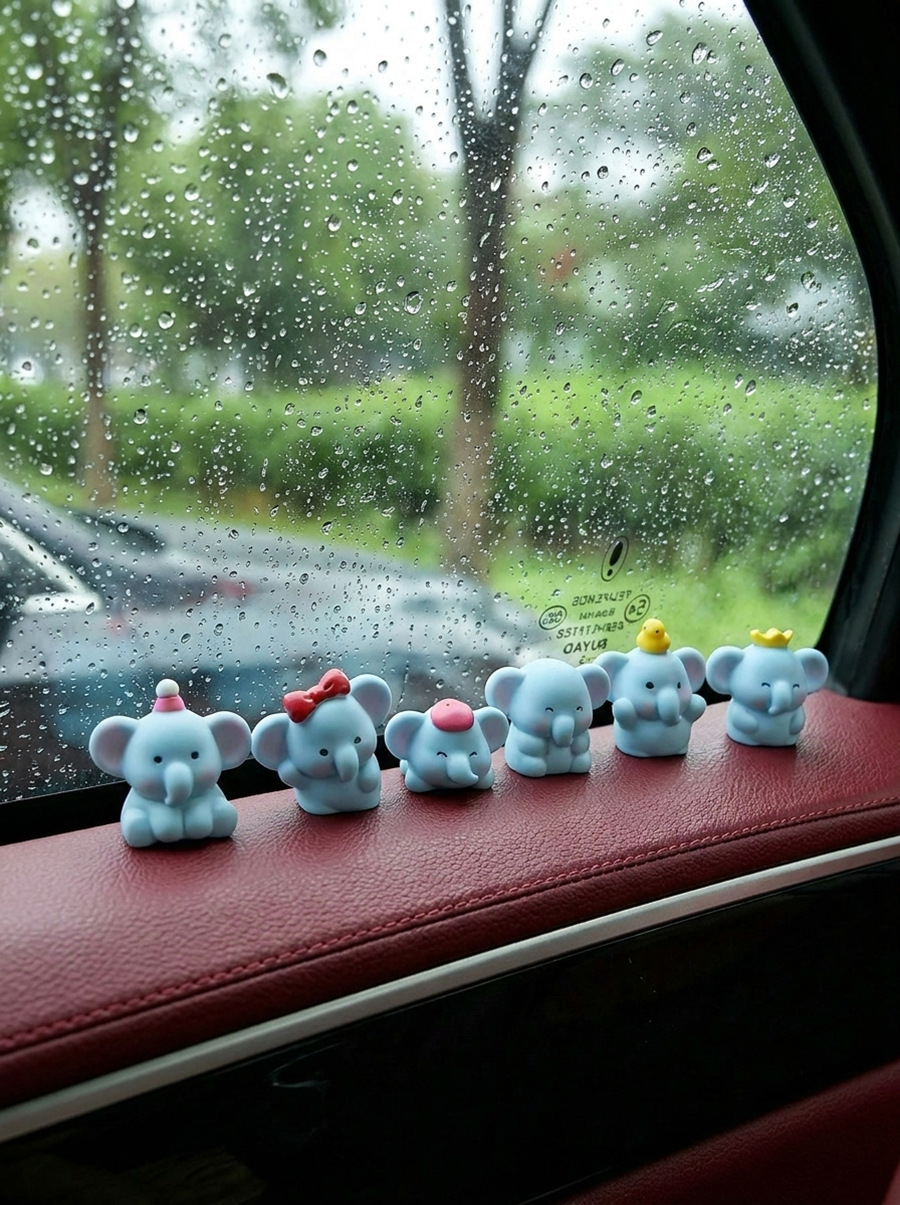 2026 New Cute and Interesting Blue Elephant Car Ornament Cartoon Creative Interior Center Console Decoration